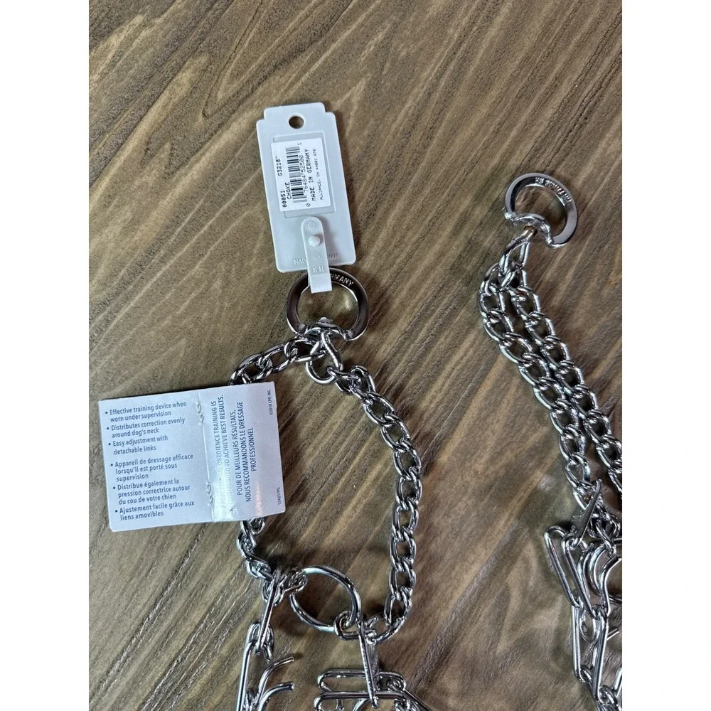 Herm Sprenger Ultra Training Collar Dog 18in Lot of 2 New Chrome 3.25mm Prong